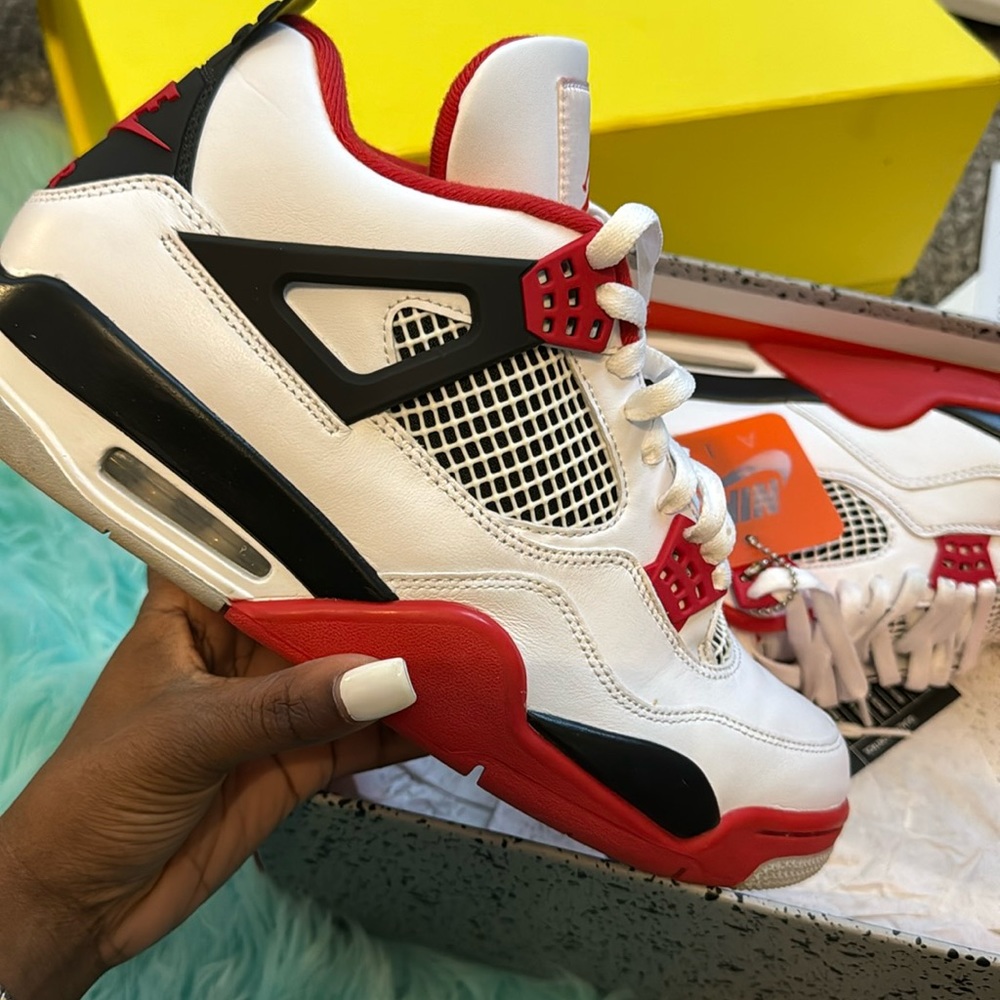 Jordan 4s red black and white